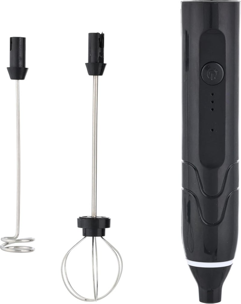 Supwell Milk Frother, Electric Handheld Foam Maker 3 Speeds Egg Beater Drink Mixer with 2 Spring Whisk Heads, USB Rechargeable Mini Blender for Coffee Latte Cappuccino Beating Eggs